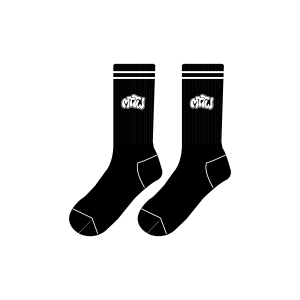 MTTWx LOGO SOCKS BLACK, VERTICAL STRAP LINE